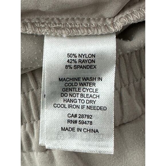 Nicole Miller Wide Leg Light Gray Pants High Rise Elastic Waist Workwear XL - Picture 4 of 8